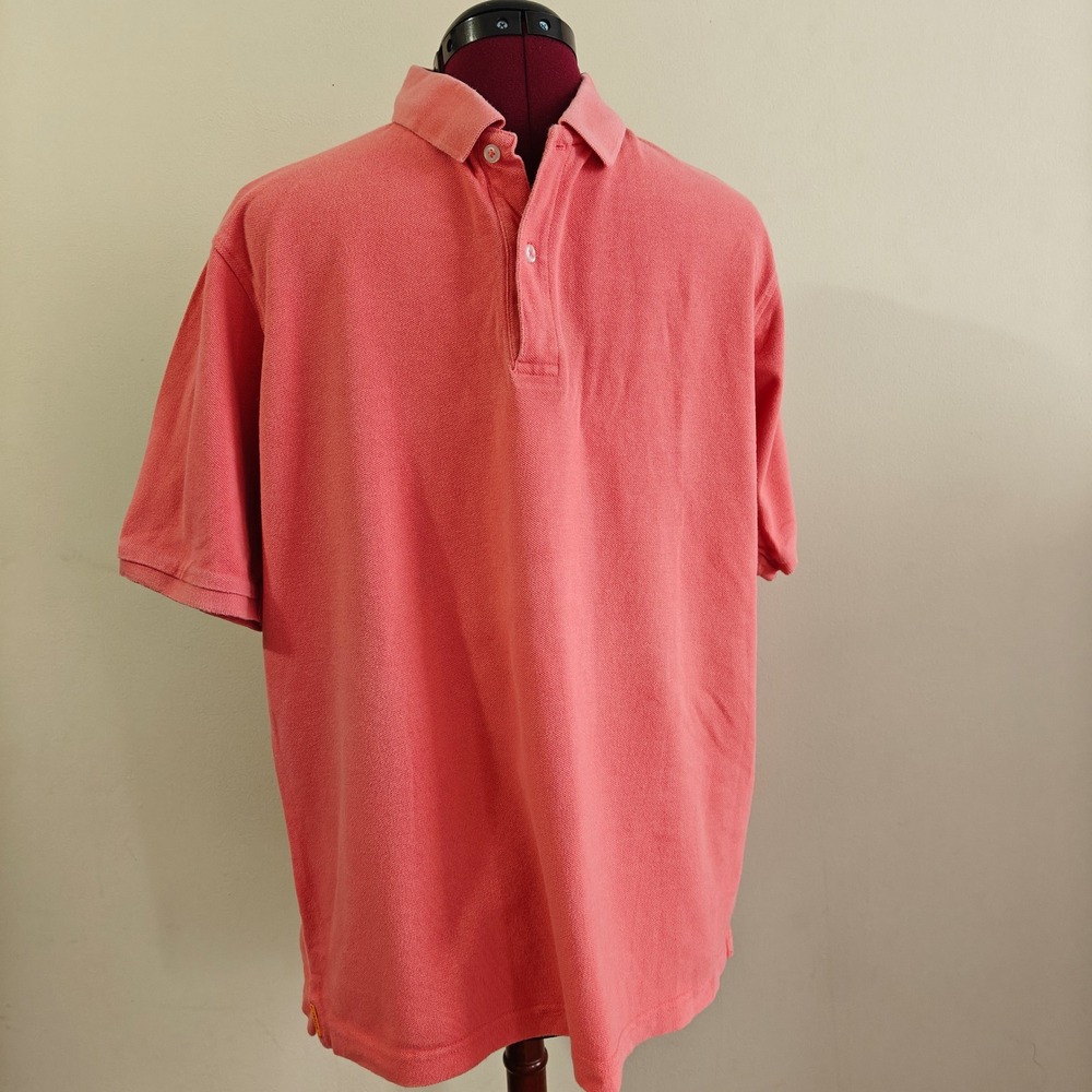 Oliver Mens Polo Shirt Salmon Pink Red Short‎ Sleeve Collared Size Large